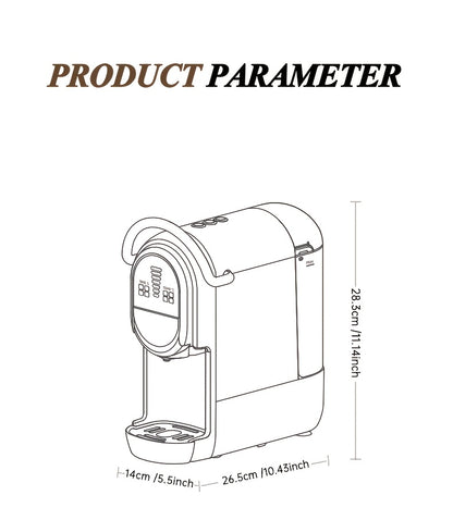 CAFELFFE 4-in-1 Capsule Coffee Machine | 19 Bar Espresso Maker | Smart Temp Control & 7 Preset Brewing Times | Compatible with Nes/DG/ Capsules Ground Coffee/ESEpod | Premium Gift Set for Coffee Lovers & Family, Automatic Esp