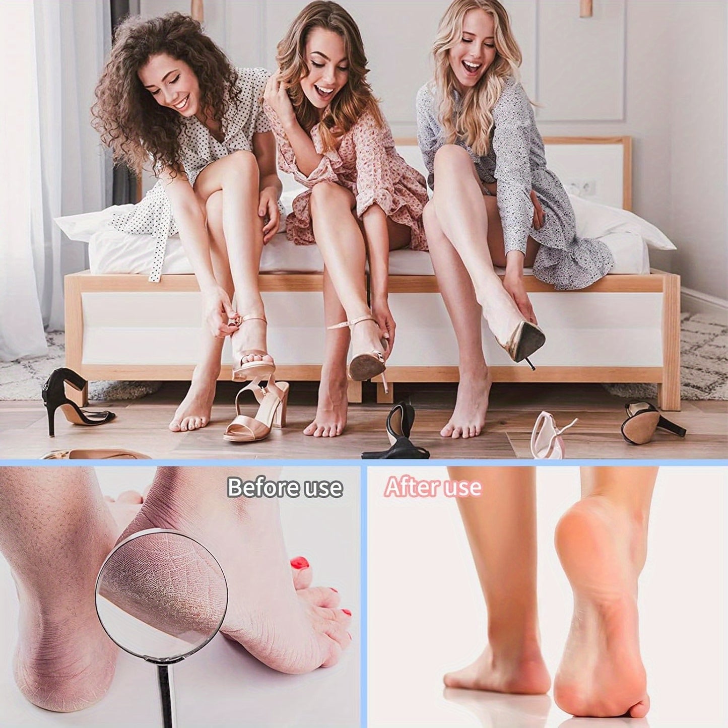 2pcs Heavy Duty Foot Callus Remover - Extra Coarse and Extra Fine Foot File Pedicure Tool, Travel Portable Foot Care, Salon Grade Home Pedicure Set, Ergonomic Handle