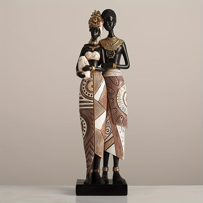 African Tribal Resin Figurines Hand-Painted Geometric Patterns 5 Styles