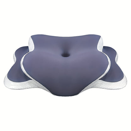 Ergonomic Butterfly-Shaped Pillow in Purple - Breathable Mesh Fabric, Ideal for Side, Back &amp; Stomach Sleepers, Neck Support, Perfect Gift for Middle-Aged
