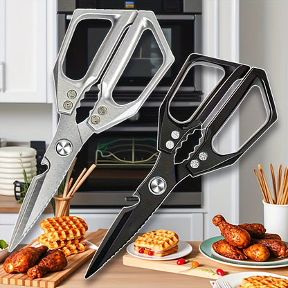 1/2 Stainless Steel Kitchen Shears, Chicken Bone Clippers, Ultra Sharp Heavy-Duty Corrosion-Resistant Poultry Scissors with Multi-Purpose Meat Cutting Blade for Easy, Chicken Meat And Bone Cutting - Rustproof Coating