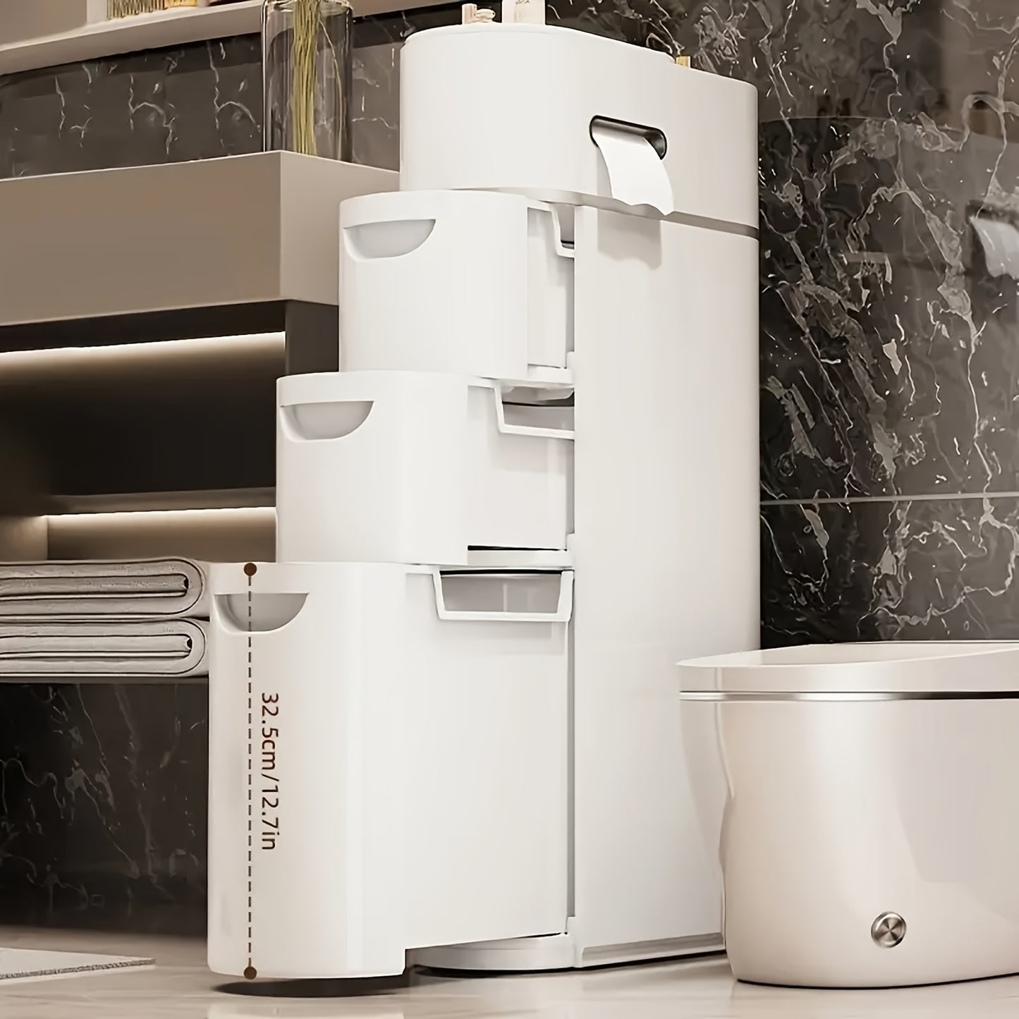 Bathroom Furniture Set, 4-layer Space-saving Transparent Drawer Storage Cabinet - Bathroom Gap Drawer Storage, No Need to Install Multi-function Storage Rack, Suitable for Bathroom, Kitchen, Living Room - Durable Plastic Home