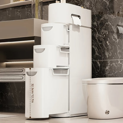 Bathroom Furniture Set, 4-layer Space-saving Transparent Drawer Storage Cabinet - Bathroom Gap Drawer Storage, No Need to Install Multi-function Storage Rack, Suitable for Bathroom, Kitchen, Living Room - Durable Plastic Home