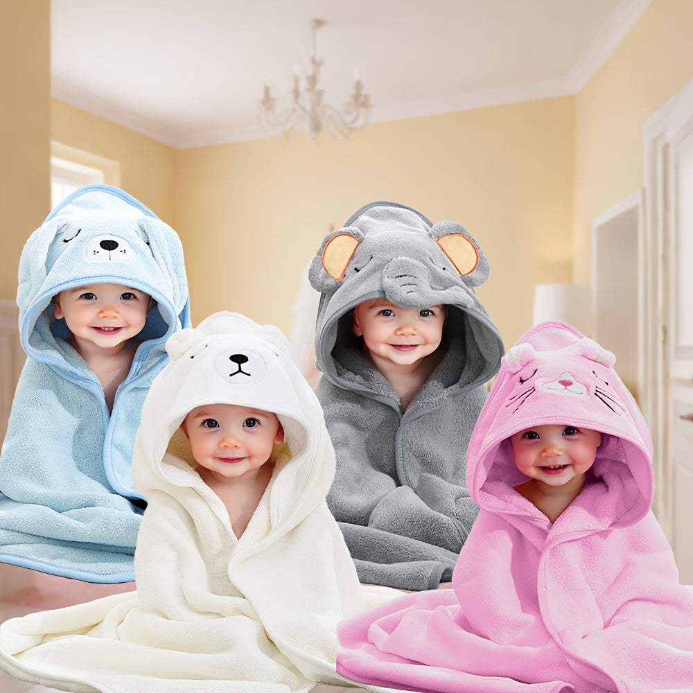 Baby Bath Towel, Swimming Hooded Cape, Cute Kids Beach Bag, Coral Fleece Quick-Dry Towel, Baby Beach Towel, All-Season Use