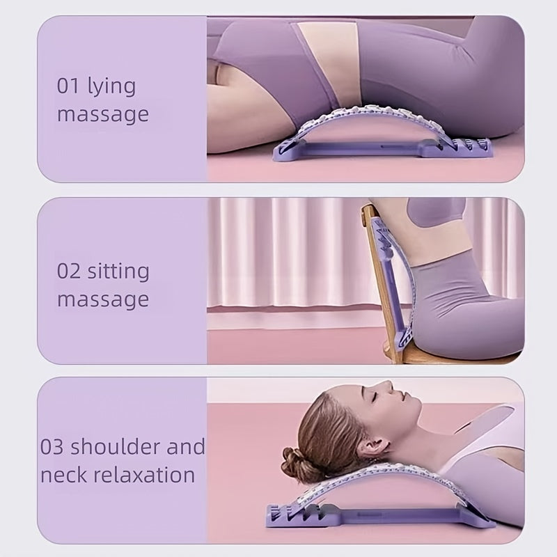 4-Level Adjustable Back Stretcher & Posture Corrector with Magnetic Closure - Ergonomic Lumbar Support for Upper & Lower Back, Office, Car, Home Use - Durable PP Material, Blue, Back Stretcher for Back, Posture Correction, Ca