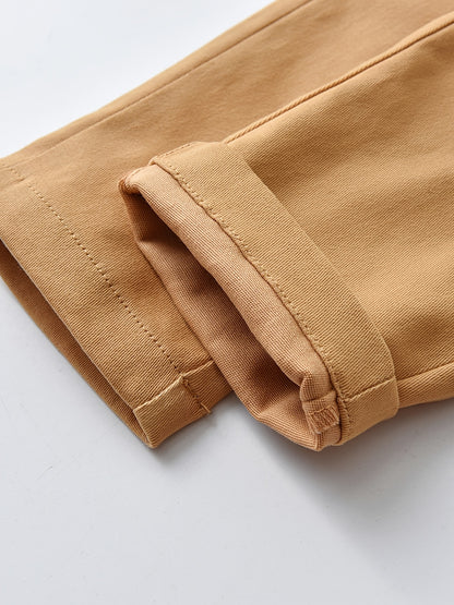 Baby Boy's Gentleman Outfit Long Sleeve Button Bowtie Plaid Shirt & Suspender Pants Set For Daily & Outdoor Wear