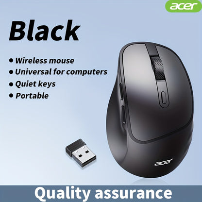 ACER Wireless Mouse, Ergonomic Silent Optical Mouse with Side Buttons, Low Latency 2.4G Wireless Mouse, Compatible with Windows/macOS/iPadOS/Android for Laptop, Computer, Office & Home Use, Home Office Accessory, Computer Nav