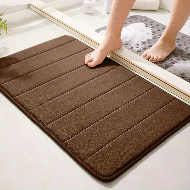 1pc Soft and Comfortable Bathroom Memory Foam Mat with Quick Absorption and Anti-Slip Properties, Bathroom Decor, Bathroom decorations, bath rug, kitchen Area Rugs, Laundry, bedrooom, shower, indoor mat