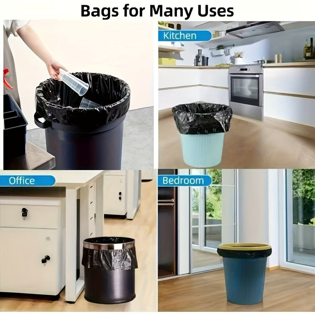 5 rolls of 100 black portable trash bags - suitable for offices, kitchens, living rooms, bathrooms, outdoors and other multi-purposes