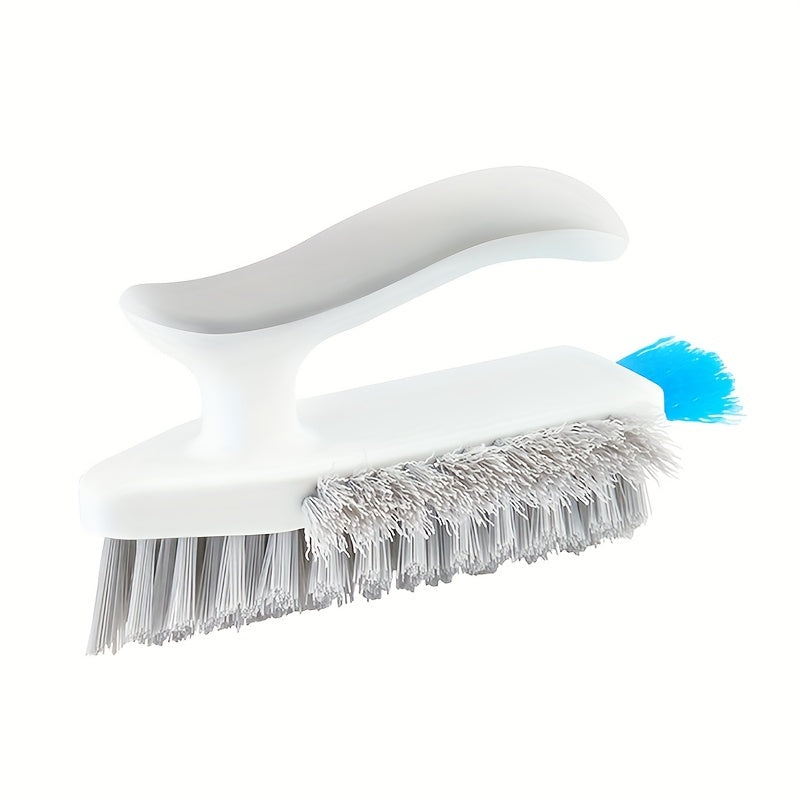 2-in-1 Cleaning Brush, Multifunctional Crevice Brush, Floor Brush, Bathroom Corner Brush, Toilet Cleaning Brush, Green/White, 1pc, with Scraping Strip, Durable Material, for Home Crevice Cleaning