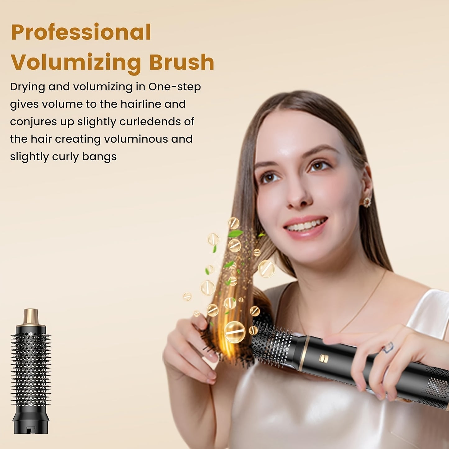 5-In-1 Hot Air Styler Brush – Electric Hair Straightener & Curling Iron with Interchangeable Attachments, Hot Air Brush for Wet Or Dry Hair, Hair Straightening Drying Curling Products