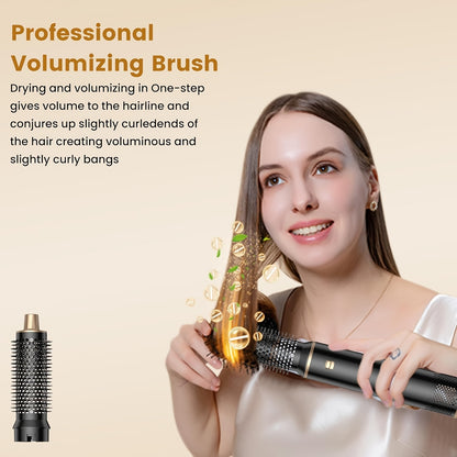 5-In-1 Hot Air Styler Brush – Electric Hair Straightener & Curling Iron with Interchangeable Attachments, Hot Air Brush for Wet Or Dry Hair, Hair Straightening Drying Curling Products