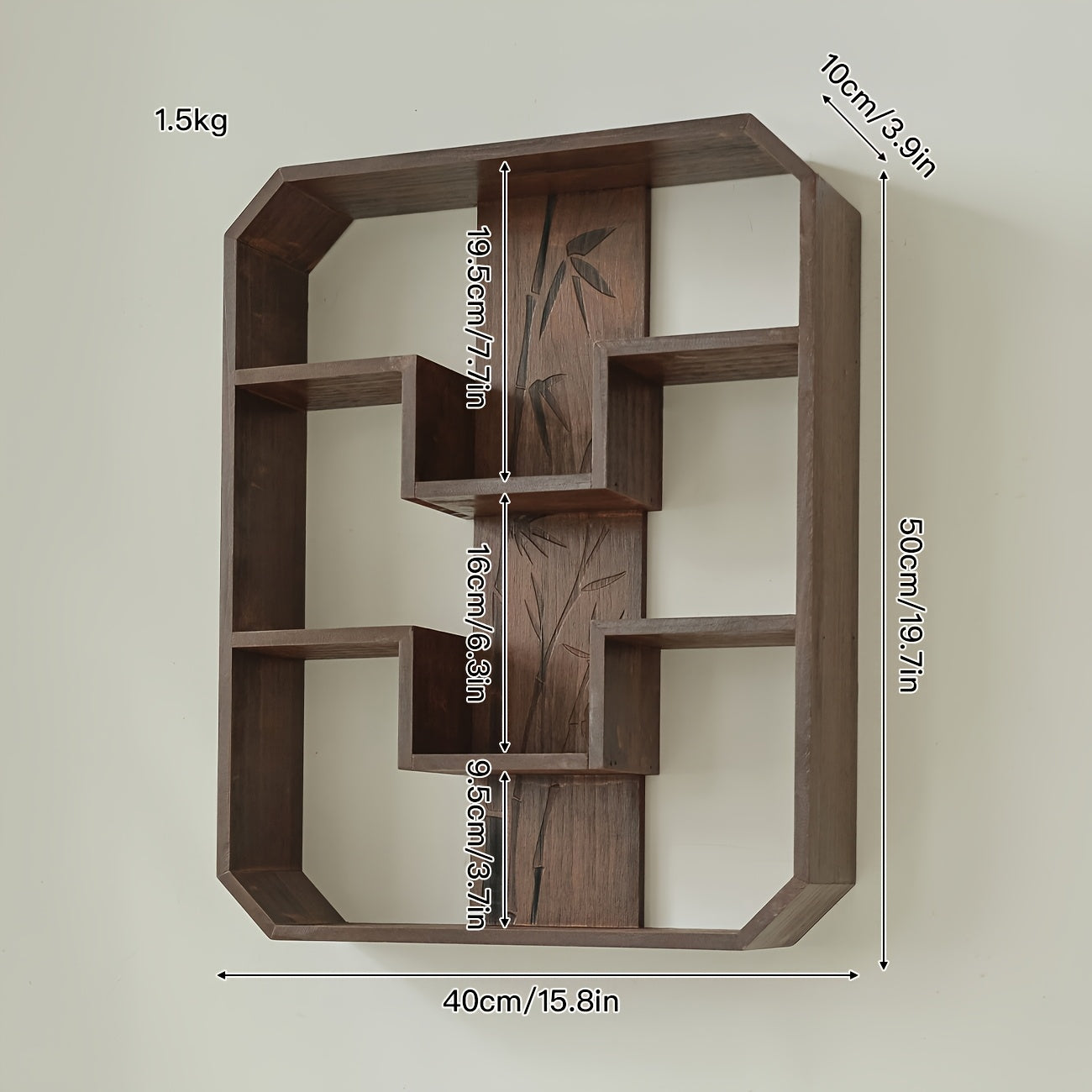 Solid Wood Wall Shelf 1-Piece Modern Minimalist Storage