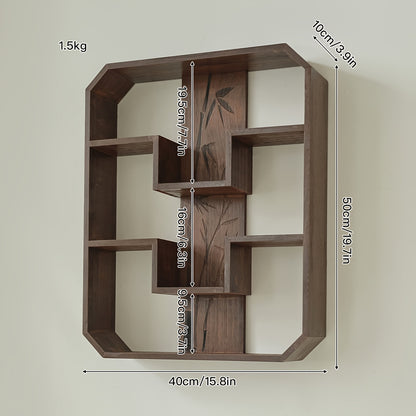 Solid Wood Wall Shelf 1-Piece Modern Minimalist Storage