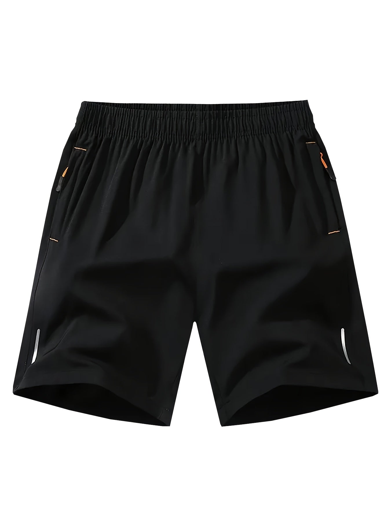 4pcs Men'S Reflective Striped Athletic Shorts - Breathable Quick-Dry Summer Workout Shorts with Pockets, Beige, Navy Blue, Black, Tennis & Gym Shorts for Men, Gym Shorts, Sporty Design, Quickdry Fabric