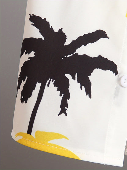 Boys' Summer Fashion Street Shirt Three-piece Set Only Selling Hats, Shirts and Shorts, Perfect for Outdoor