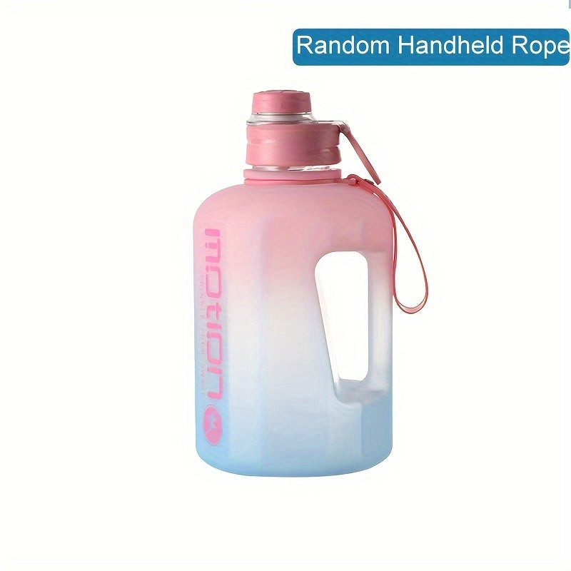 1pc, Water Bottle, Sports Water Bottle With Handle, Plastic Water Bottle, Gradient Color Large Capacity Water Bottle, Frosted Fashion Water Bottle, Outdoor Sports Bottles, 2200ml/77.93oz