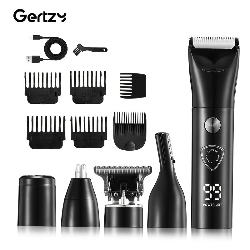 5-in-1 Men's Electric Beauty Kit - USB Charging Hair Trimmer, Eyebrow, Nose and Ear Trimmer, Shaver and Hair Trimmer, Hair Clipper, Beard Trimmer, Father's Day Gift
