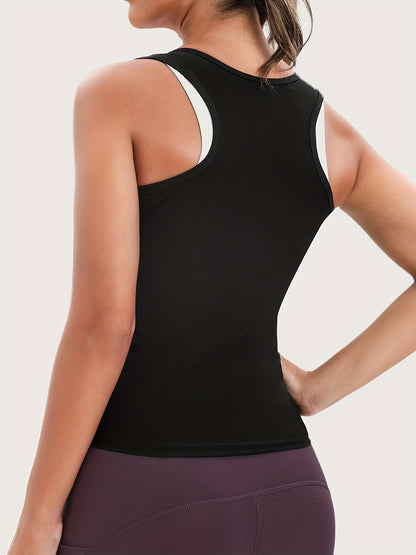 Sweat Sauna Stretchy Sports Vest: Slim Your Waist Instantly With This Body-Shaped Yoga Fitness Workout Waist Trainer For Women's Activewear!