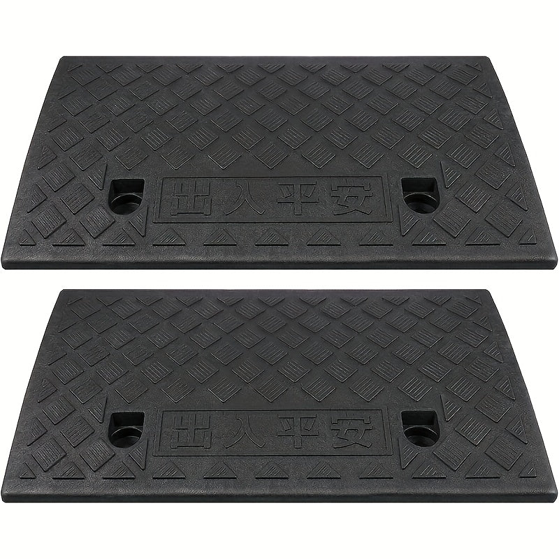 2pcs Heavy-Duty Portable Ramps with Non-Slip Surface - 5cm Height, Durable Plastic Construction for Cars, Motorcycles, Wheelchairs, and Pets - Easy to Use for Loading and Unloading, Accessibility Ramp for Outdoor Use, Car Ramp