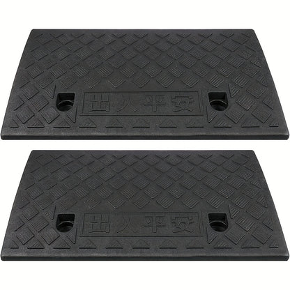 2pcs Heavy-Duty Portable Ramps with Non-Slip Surface - 5cm Height, Durable Plastic Construction for Cars, Motorcycles, Wheelchairs, and Pets - Easy to Use for Loading and Unloading, Accessibility Ramp for Outdoor Use, Car Ramp