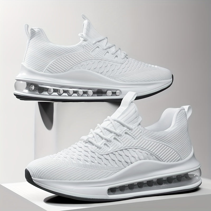 Men's & Teen ' Heavy-Duty Running Sneakers - Wide Width Available, All-Season Low-Top Lace-Up Sneakers with Cushioned PU Sole, Round Toe & All-Terrain Traction for Gym,, Casual Wear - Breathable Fabric Upper (Dad Sneakers)