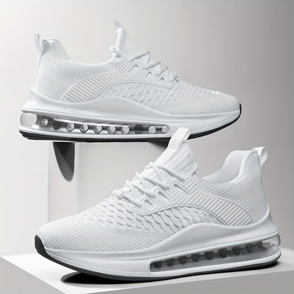 Men's & Teen ' Heavy-Duty Running Sneakers - Wide Width Available, All-Season Low-Top Lace-Up Sneakers with Cushioned PU Sole, Round Toe & All-Terrain Traction for Gym,, Casual Wear - Breathable Fabric Upper (Dad Sneakers)