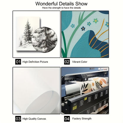 2D/Flat 3pcs Abstract Black and White Elegant Canvas Art with Wooden Frame, Large Wall Decor – Perfect for Living Room, Bedroom, Dining Room, Office – Ideal Halloween &amp; Easter Gift, Flat 2D Design