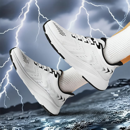 Men'S Wide Toe Box Running Shoes - Non-Slip MD Sole, Breathable Fabric Upper, All-Season Gym, Jogging, Walking Shoes - Lace-Up Athletic Sneakers for Big Feet & Wide Feet - Available in Multiple Colors (Dark Blue/Neon Yellow)