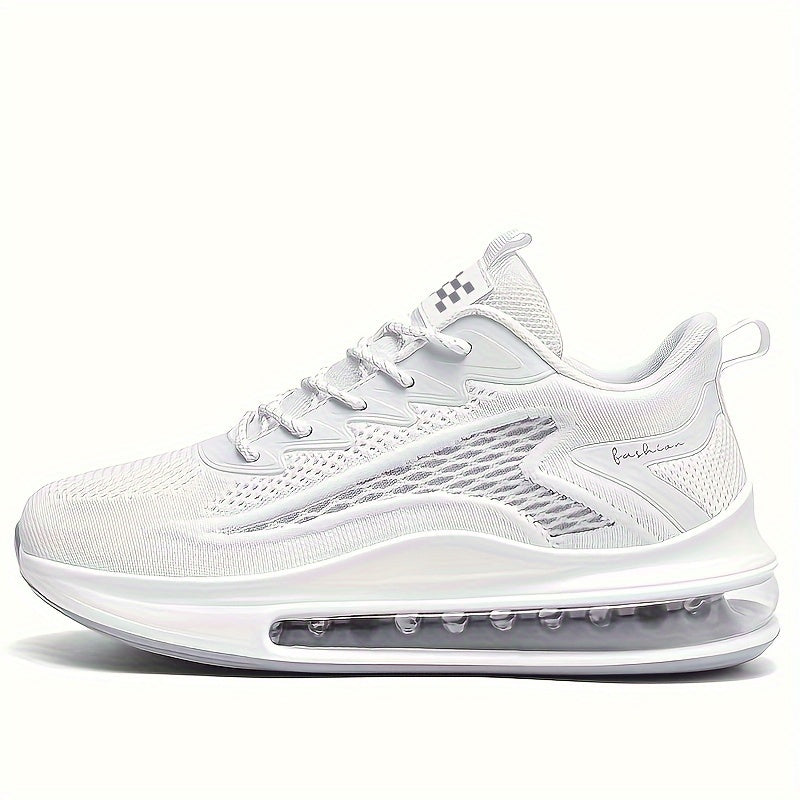 Ténis de malha respirável para homem - Ténis de corrida de cano médio com amortecimento antiderrapante e absorção de impacto, fecho com atacadores, ideal para ginásio, basquetebol e todas as estações. Calçado moderno e durável para atividades físicas.