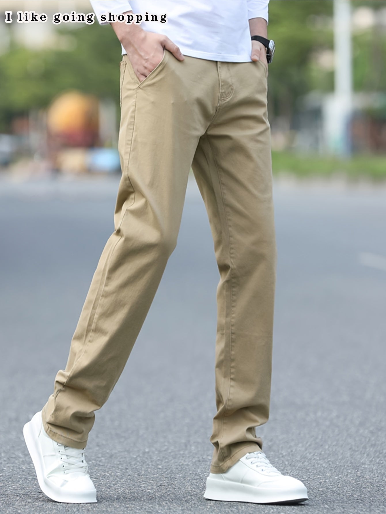 2pcs Men's Stretch Chino Pants - Straight-Leg Business Casual Trousers with Elastic Waistband, All-Season Formal &amp; Everyday Pants for Office, Meetings, and Casual Attire, Modern Pants, Comfortable Fit, Versatile
