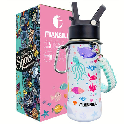 12oz Stainless Steel Vacuum Insulated Water Bottle with Flansill, Leak-Proof, BPA-Free, Portable, Ideal for Students, Daily Hydration Gift for Son and Daughter, Independence Day, Thanksgiving, New Year, Labor Day, Kids