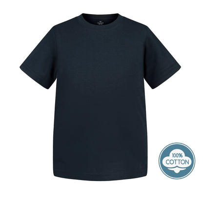 T-shirt infantil de cor sólida, blusa casual de manga curta, t-shirt infantil para o verão.