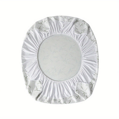 1pc 100% Bamboo Fiber Mattress Protector 250gsm - Cooling Breathable Bed Cover with 3D Air Layer, Green, Machine Washable Polyurethane Filling for Pressure Relief & Temperature Regulation, Bed Comfort Enhancement, Stylish Bed