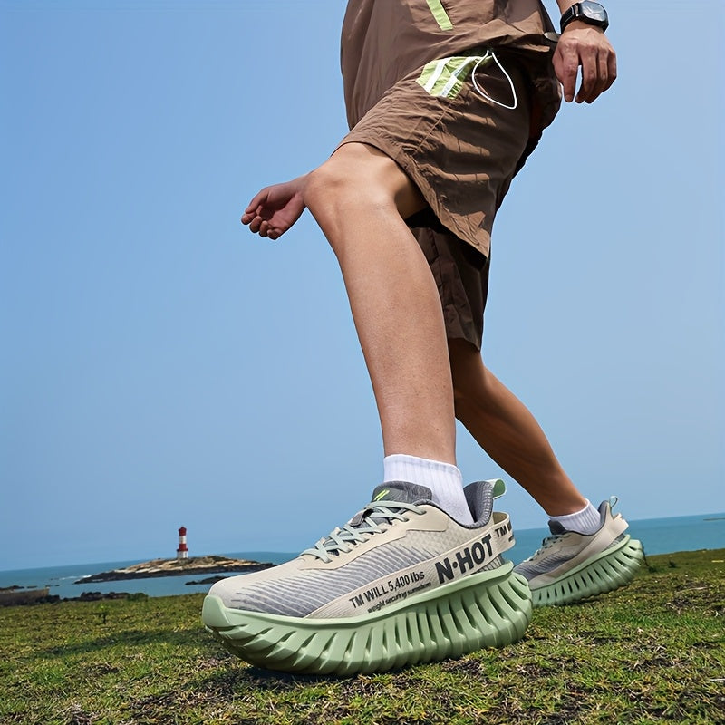 Men'S Lightweight Running Shoes - Non-Slip Grip, Breathable Athletic Sneakers with Cushioned MD Sole - All-Season Gym, Jogging, Hiking, Training Shoes - Low-Top Design for Road, Trail, Casual Attire - Lace-Up Closure (Black)