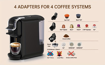 CAFELFFE Multifunctional Capsule Coffee Machine | Italian Espresso Machine | Hot and Cold Use | Quick Heating | Compatible with NES Capsules, DG Capsules, ESEpod | Automatic Coffee Maker for Home and Office | Great Gift for D