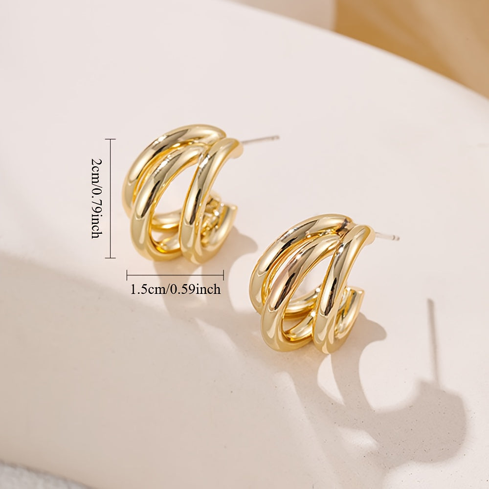 Brincos Dourados Antialérgicos em Aço Inoxidável – Hishop