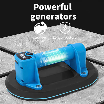 Levantador de ventosa a bateria com visor digital, ventosa elétrica a vácuo, elevador de azulejos, borracha de dupla camada, carga segura de 200 kg, para azulejos, vidro, mármore e aquários.