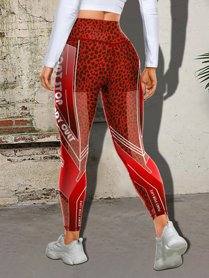 Women's Fashion Color Block Splash Print Yoga Pants, Striped Print Breathable Stretchy Butt Lifting Yoga Workout Running Sports Leggings, Women's Activewear