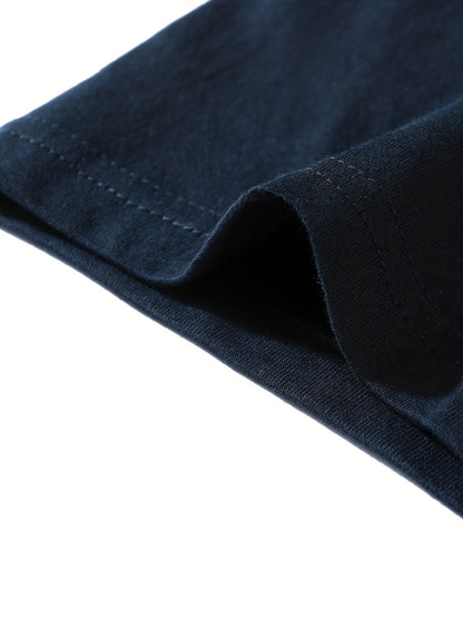 T-shirt infantil de cor sólida, blusa casual de manga curta, t-shirt infantil para o verão.