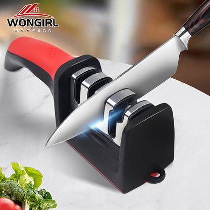 4-Stage Professional Knife Sharpener with High-Precision Whetstone, Tungsten Diamond & Ceramic Sharpening Stone - Non-Slip Grip, Fast & Long-Lasting Performance, Ergonomic Design, Durable Construction, Sharpening Stone, Home