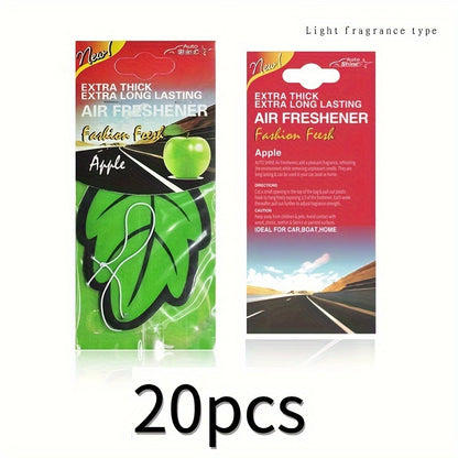 3-60pcs Car Air Freshener Natural Scented Tea Paper Auto Hanging Vanilla Perfume Fragrance Leaf Shape Car Interior Accessories Christmas Gift