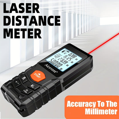 AICEVOOS High Precision Digital Laser Distance Meter, 50-120m Range, Battery-Powered, Rubber Casing, Electronic Measuring Tape for Industrial Measurement, Measurement Tool|Digital Distance Meter|Rubber Casing Tape