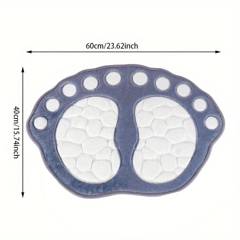 1pc Dog Footprint Bathmat, Memory Foam Soft Cozy Bathroom Floor Rug, Non Slip Washable Carpet, Durable Super Absorbent Doormat, Home Decor, Bathroom Decor