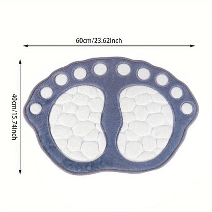 1pc Dog Footprint Bathmat, Memory Foam Soft Cozy Bathroom Floor Rug, Non Slip Washable Carpet, Durable Super Absorbent Doormat, Home Decor, Bathroom Decor