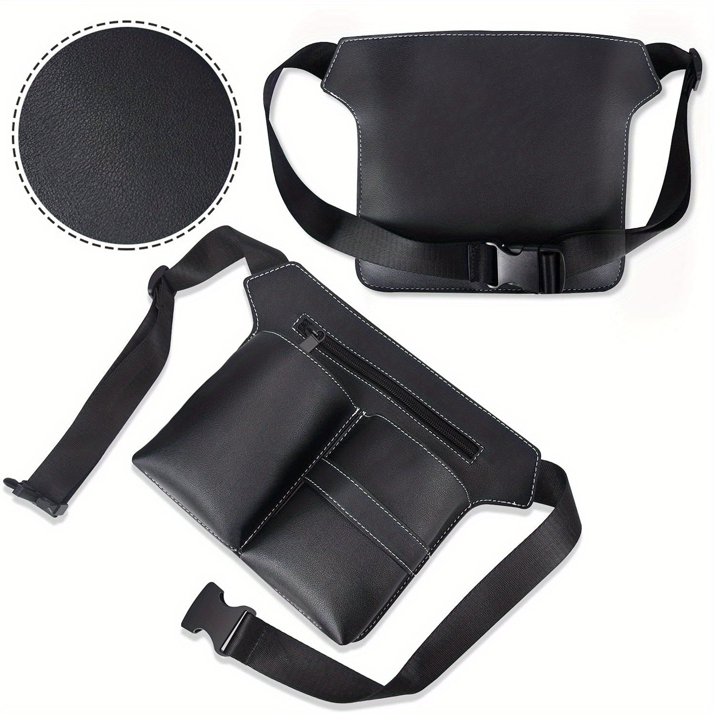 Bolsa profissional para tesouras de cabeleireiro com cinto de cintura - Estojo de armazenamento durável em pele PU para ferramentas e acessórios de salão de cabeleireiro.