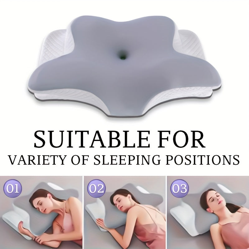 1pc Cervical Pillow - Slow Rebound Cooling Neck Support Pillow with Ergonomic Design, Machine Washable Pillowcase - Side Sleeping, Back Sleeping, Stomach Sleeping - Ideal for, Sleeping, Back Sleepers