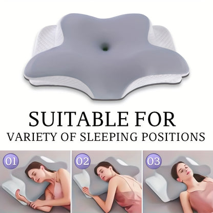 1pc Cervical Pillow - Slow Rebound Cooling Neck Support Pillow with Ergonomic Design, Machine Washable Pillowcase - Side Sleeping, Back Sleeping, Stomach Sleeping - Ideal for, Sleeping, Back Sleepers