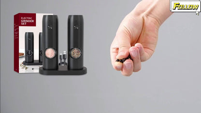 1pc/2pcs Option, Rechargeable Electric Salt And Pepper Grinder, Automatic Salt And Pepper Grinder with LED Light, Adjustable Coarseness, Large Capacity, Suitable for Home Kitchen Barbecue, Restaurant, Outdoor, Wedding Gift