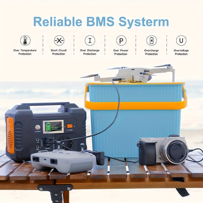 200W Portable Power Station, 60W Foldable Solar Panel, 151Wh Digital Display Solar Generator, with BMS Smart Battery | High-Density Lithium Battery | Sine AC Power, Home Backup | Outdoor Travel Essential Set, Portable Generator